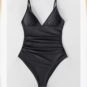 Black Kids One Piece Swimsuit